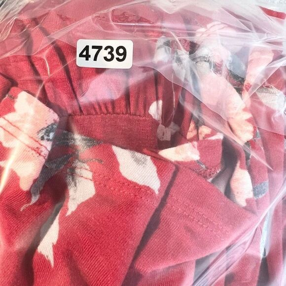 Torrid Peplum Blouse Women's 3 Red Floral Cap Sleeves Gathered Bodice Hi Low Hem - Picture 7 of 7